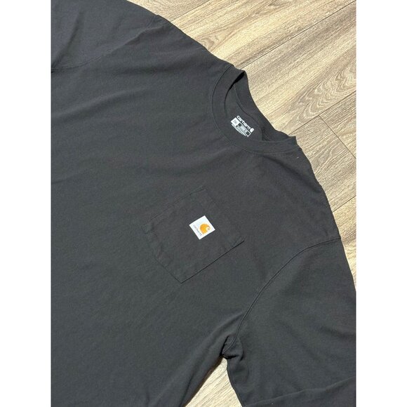 CARHARTT LOOSE FIT MENS PLUS SIZE BIG & TALL 2XL BLACK SHIRT LONG SLEEVE POCKET - Picture 3 of 8